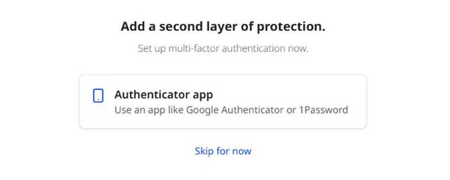 Blueberry · Two-factor authentication