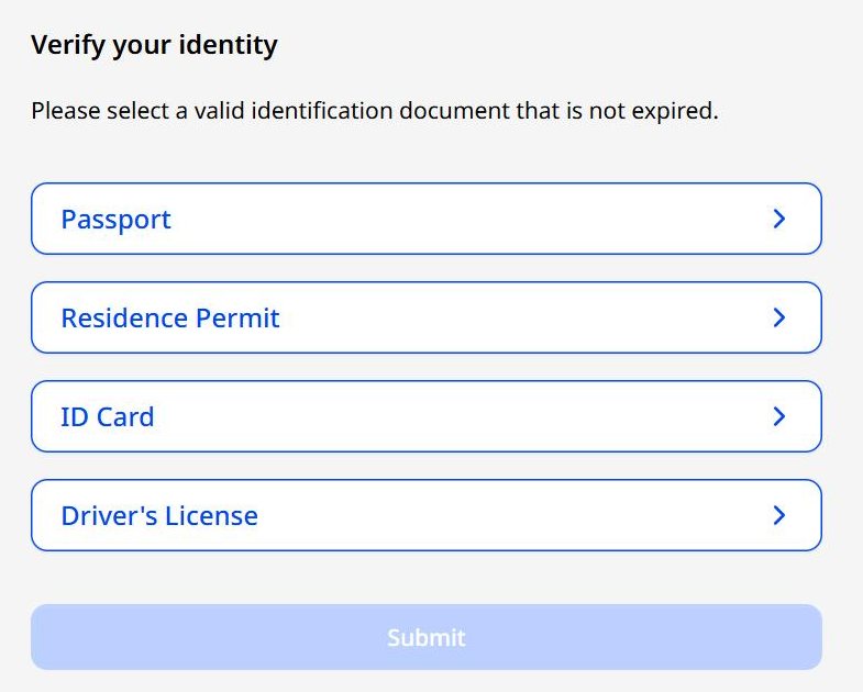 Blueberry · Identity verification